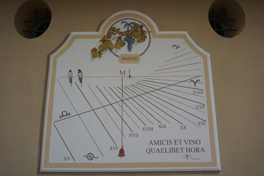 Meridiana italica con numerazione classica. Italic sundial with classic hourly number