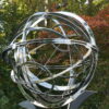 spherical garden astrolabe, 100 cm stainless steel
