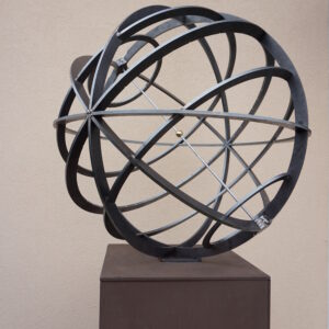 Astrolabio sferico 80 cm di diametro, realizzato in acciaio cor-ten.